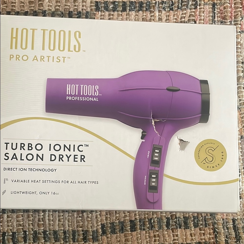 Hot Tools Purple Professional Blow Dryer with Ergonomic Design